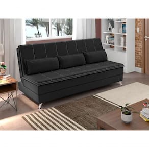 Sofá Cama Casal Luma 1,90m Preto - Xflex Sofás