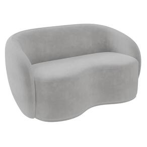 Sofá 3 Lugares Living Orgânico Sala De Estar 180cm Garbin K04 Veludo Cinza - Mpozenato
