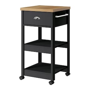 Aparador Carrinho Café 1 Gaveta 45 Cm Ba130 Preto Dtall