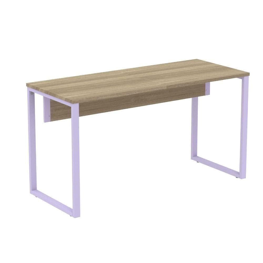 Mesa Escritório P25 Tub Pandin 120 Cm (larg) Tampo Mdp Noce Naturalle Pé Aço Tubular Lilás