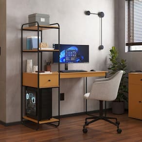 Mesa Escrivaninha Home Office Com Prateleira Criare Com Gaveta