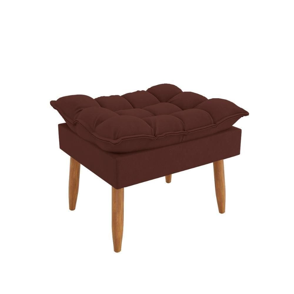 Puff Luxo Sofisticação Decorativa Para Sala Sofisticada Premium Marrom