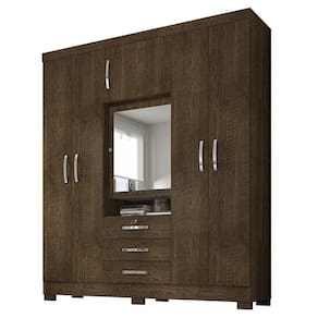 Guarda Roupa Casal Com Espelho 6 Portas Reino Unido Malbec - Incorplac