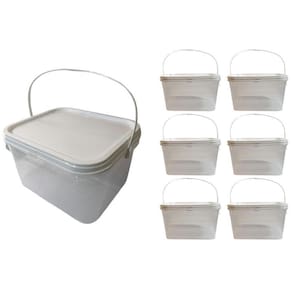 Balde Para Tinta De 2.4L Transparente Lacre-Kit 6 Pçs