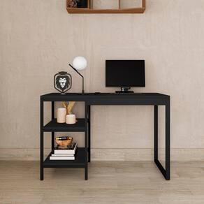 Home Office Slim Preto 4 Gavetas e Design Moderno