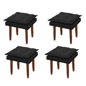Kit 04 Puff Maria Para Sala De Tv E Estar Quarto Confortável Suede Preto Mabe Magazine