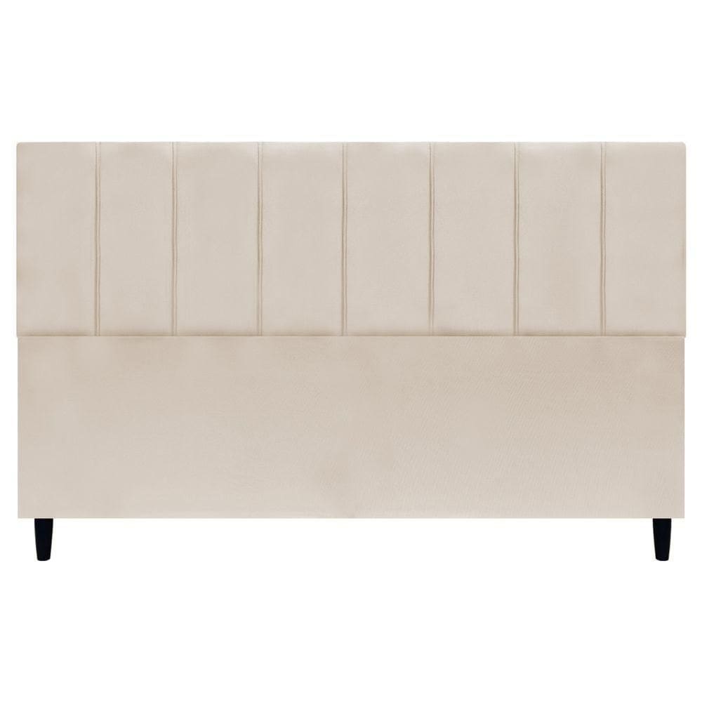Cabeceira Para Cama Box King Size 195 Cm Classic Suede Bege Suede