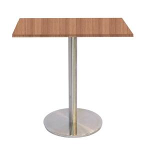 Mesa Bistrô Beta 112,50 Cm (alt) Disco Redondo Tampo Mdp Quadrado 70 Cm (larg) X 2,50 Cm (alt) Noce Naturalle