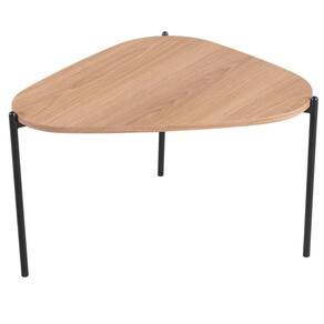 Mesa De Centro Orgânica Artesano 59 Cm (largura) Em Mdp Hanover (mel) E Pés Em Aço Preto