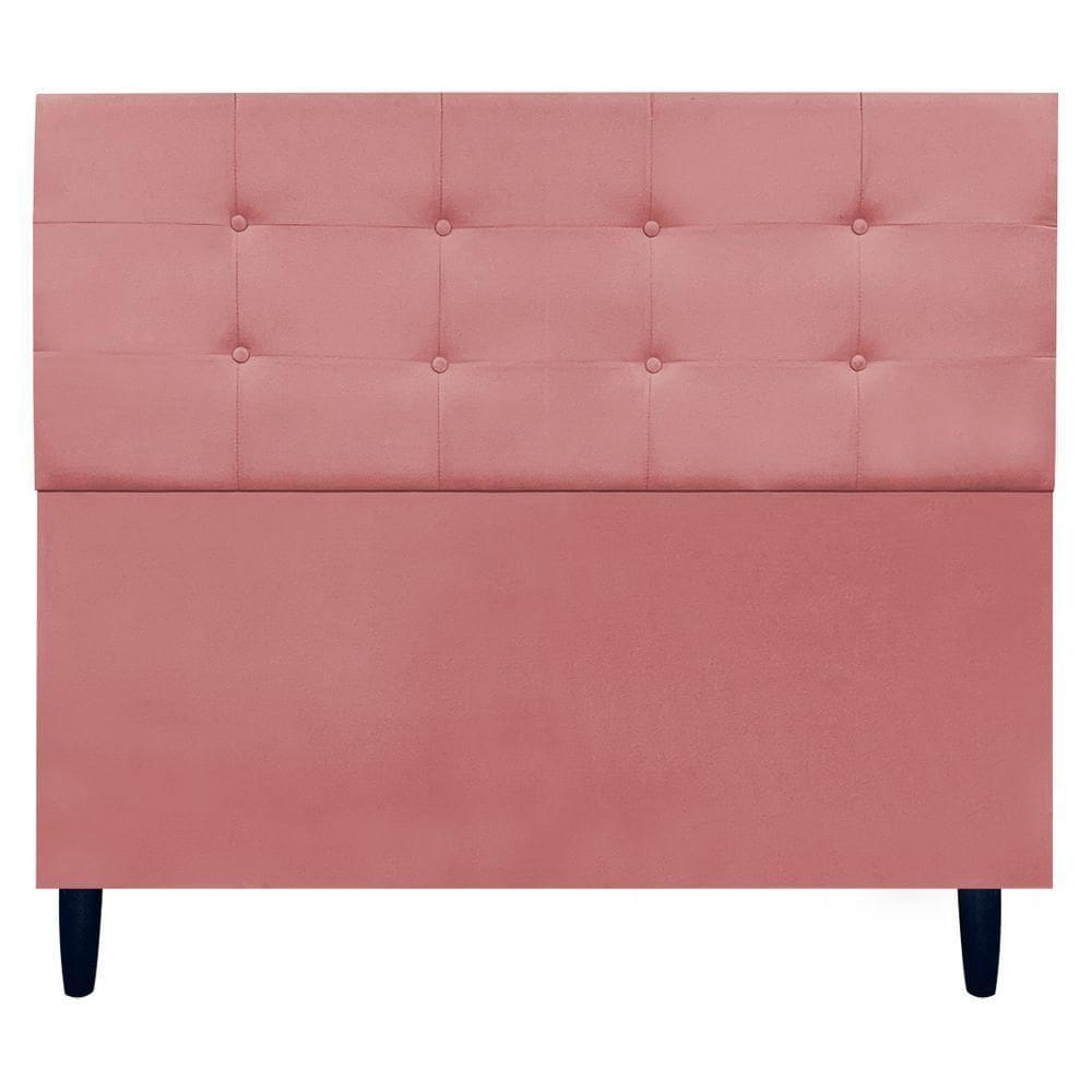Cabeceira Para Cama De Casal 140 Cm Ivy Suede Rosê Suede