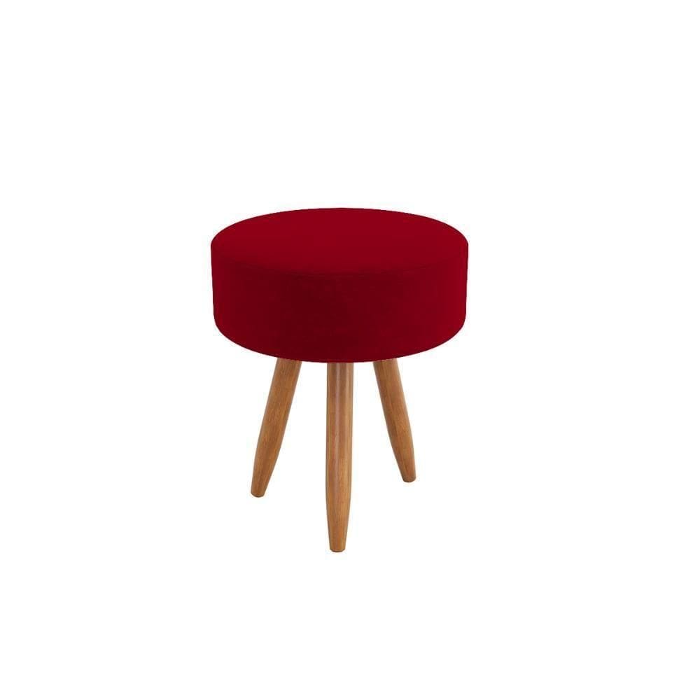 Puff Redondo Estilo E Elegância Sala Escritório Cozinha Vermelho