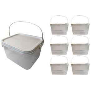 Balde Para Gato 2.4 Litros Transparente-Kit 6 Pçs