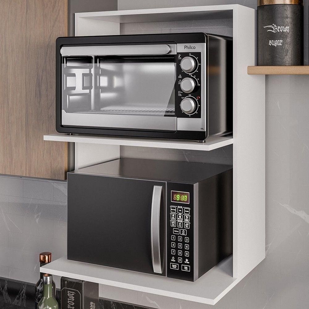 Suporte Micro-ondas E Forno Armário Aéreo 60cm Turim Z34 Branco - Mpozenato
