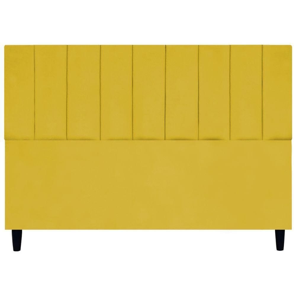 Cabeceira Para Cama King 195 Cm Elen Suede Amarelo Suede