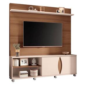 Estante Painel De Tv 65 180cm Elux H01 Castanho-off White - Mpozenato