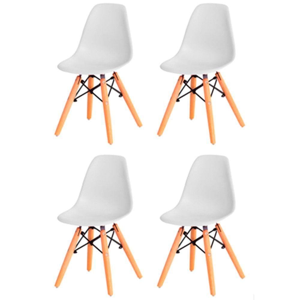 Kit Com 4 Cadeira Flórida Kids Com Assento Em Polipropileno Branco
