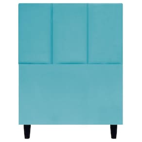 Cabeceira Estofada Para Cama Box Solteiro 90 Cm Classic Suede Azul-turquesa Suede