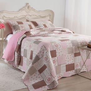 Kit Cobre Leito Colcha Queen Boutex Dupla Face Londres 100% Poliéster