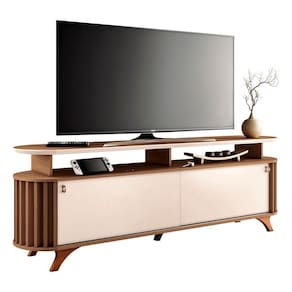 Rack Bancada De Tv 70 Pol 182cm Elva H01 Castanho/off White - Mpozenato
