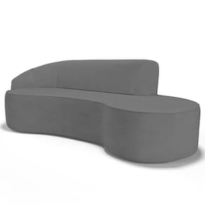 Sofá Living 3 Lugares 260cm Braço Esquerdo Mozart D06 Linho Cinza Escuro - Mpozenato