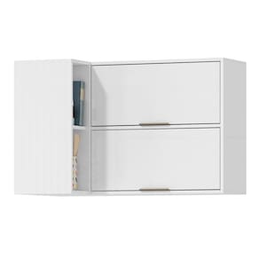 Armario Aereo Canto Reto 98 Cm Mdp Glor Agl03 Castanho Mxm Branco Neve