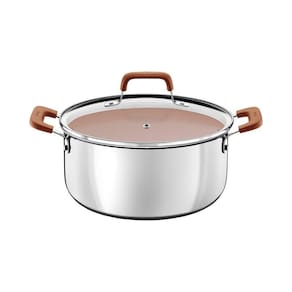 Caçarola Tramontina Romagna Aço Inox Alumínio Cerâmico Marfim 24 Cm 5,24 L Tramontina