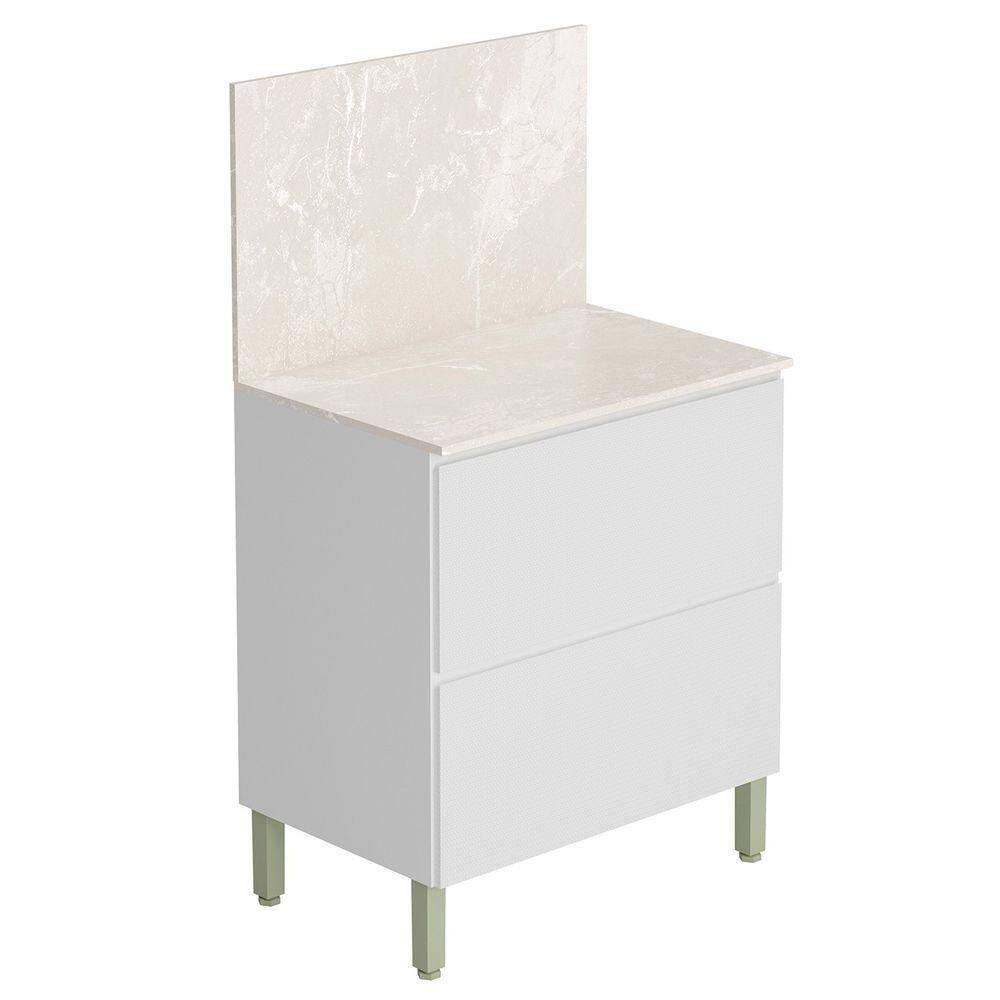 Balcão De Cozinha Com Tampo 80cm 1 Porta Minsk Z06 Branco - Mpozenato