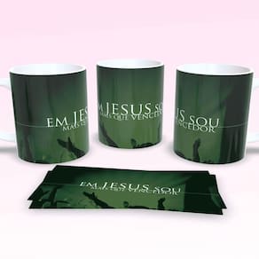 Caneca De Porcelana 325ml Decorada Frases Religiosas Estampa 17
