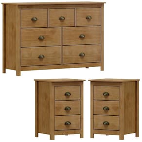 Comoda 7 Gv 02 Mesas De Cabeceira 3 Gv Madeira Maciça Freijo Milani Store