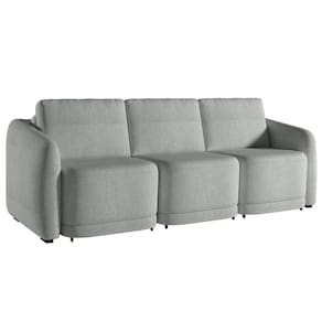 Sofá Cama Casal Para Sala 246cm Polska K04 Bouclê Cinza Claro - Mpozenato