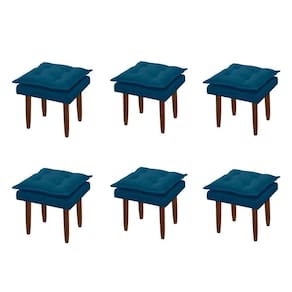 Kit 06 Puff Maria Para Sala De Tv E Estar Quarto Confortável Suede Azul Marinho Mabe Magazine