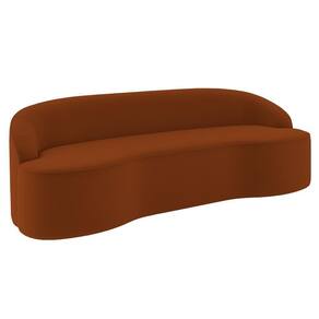 Sofá 4 Lugares Para Sala De Estar Living 260cm Theo D06 Veludo Laranja - Mpozenato
