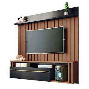 Painel Tv 55 160cm Bancada Suspensa Elza H01 Off-castanho - Mpozenato