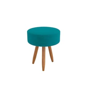 Puff Redondo Estilo E Elegância Sala Escritório Cozinha Azul Turquesa