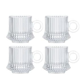 Jogo 4 XícarasDe Café Caneca Vidro Robusta Lines 85ml Em Casa Tem