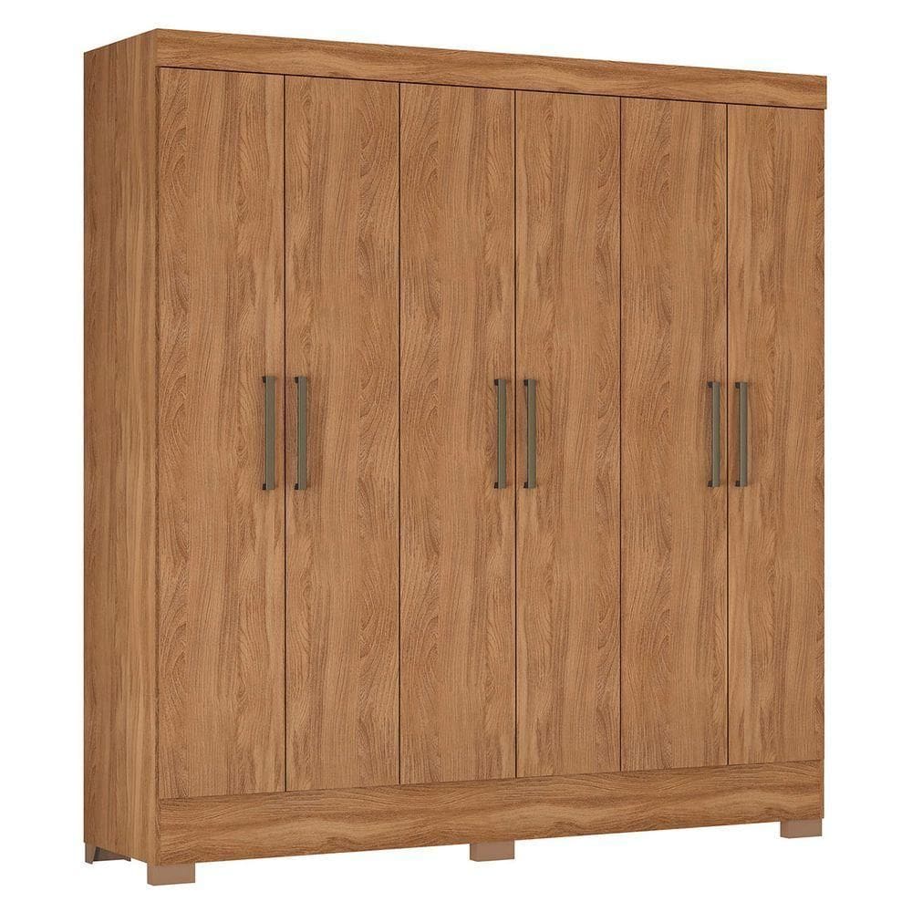 Guarda Roupa Casal 180cm 6 Portas Vanci D02 Amêndola - Mpozenato