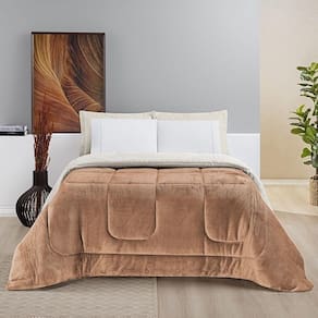 Coberdrom Pele De Carneiro Sherpa Everest King 01 Peça - Apricot
