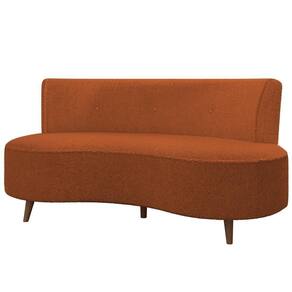 Sofá 2 Lugares Para Sala Living 135cm Pés Palito Korah K04 Bouclê Terracota - Mpozenato