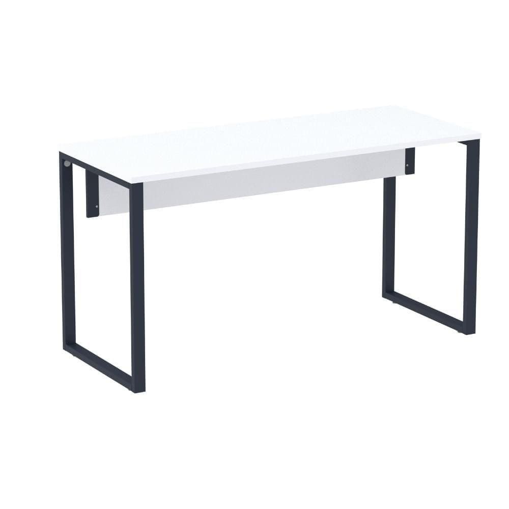 Mesa Escritório P25 Tub Pandin 150 Cm (larg) Tampo Mdp Branco Pé Aço Tubular Azul Del Rey