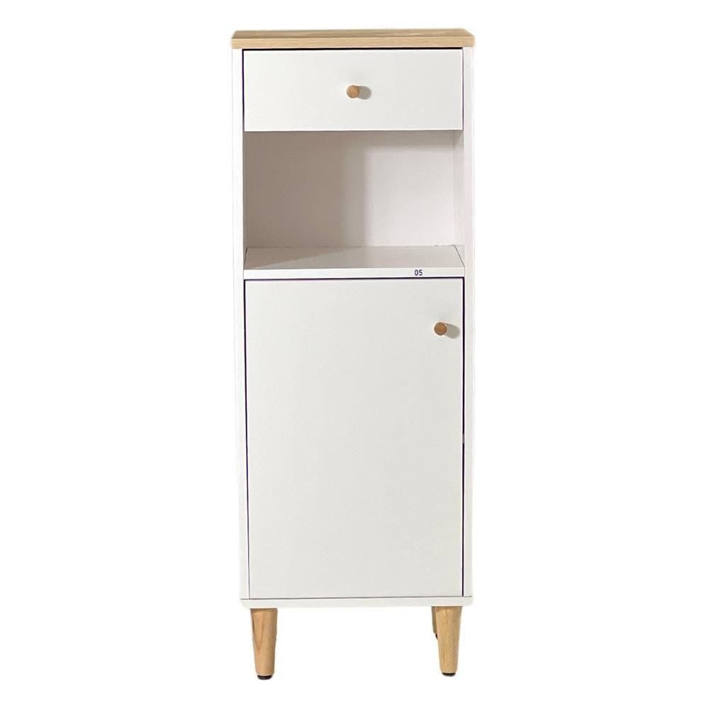 Gabinete Banheiro 1 Porta 1 Gaveta 3 Prateleiras 104x38 Cm Bn07 Branco Dtall