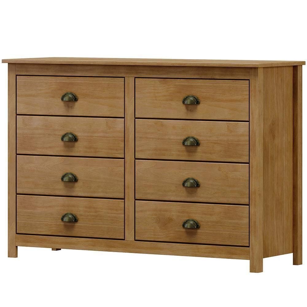Comoda 8 Gavetas Madeira Maciça 125 Cm 9102 Freijo Milani Store