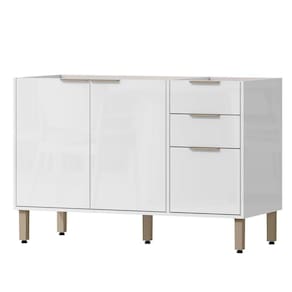 Balcao Pia Sem Tampo 120 Cm Glor Bgl02 Branco Neve Mxm