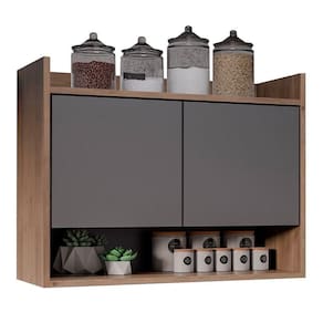 Armário De Cozinha Aéreo 71cm 2 Portas 1 Nicho Ceci Z34 Freijó/grafite - Mpozenato