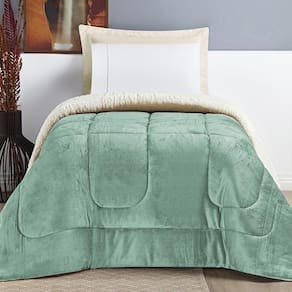 Coberdrom Sherpa E Flannel Everest Solteiro Manta Alta 150g 01 Peça - Alecrim