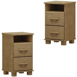 Kit 02 Mesas De Cabeceira Madeira Maciça 44 cm 2249 Freijo Milani Store