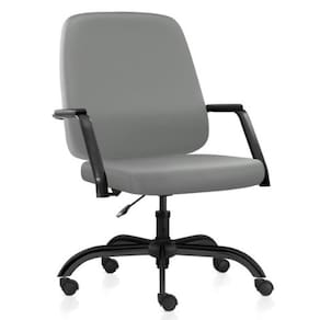 Cadeira Executiva Diretor Base Giratória Hub F02 Sintético Cinza - Lyam Decor