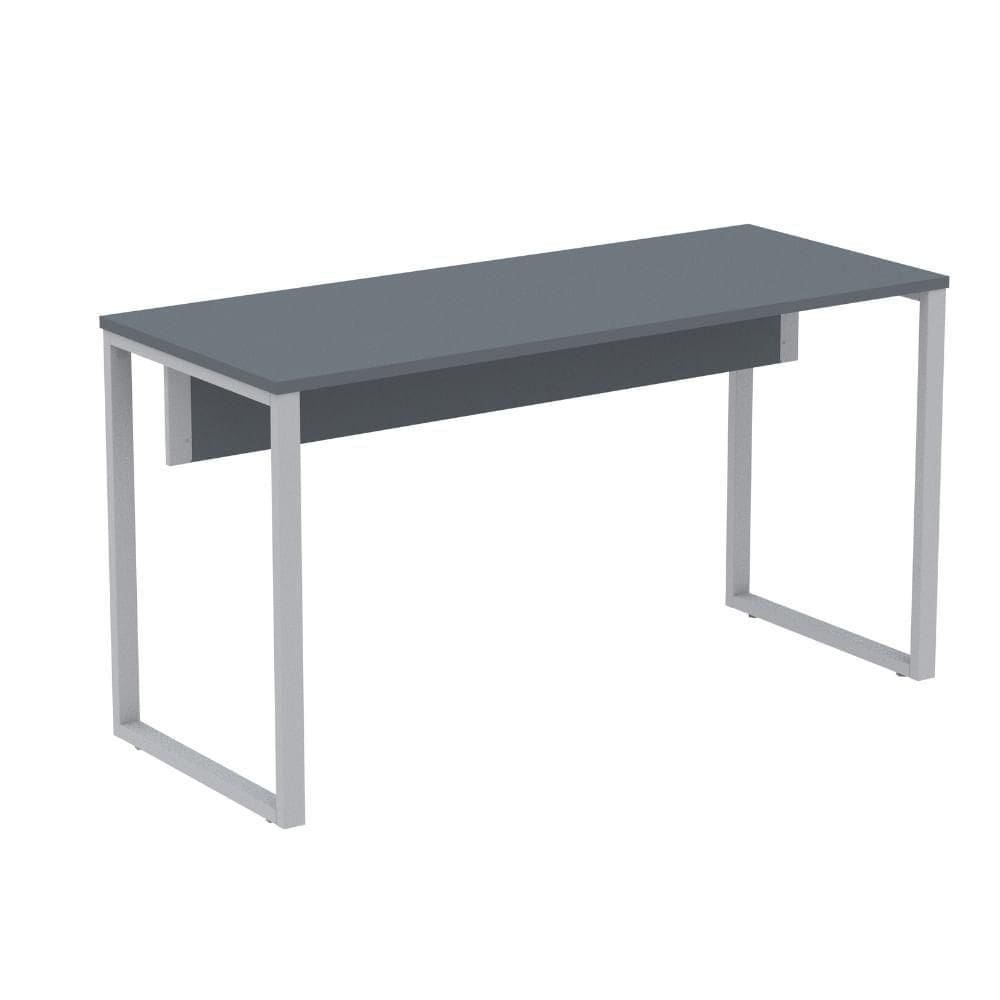 Mesa Escritório P25 Tub Pandin 120 Cm (larg) Tampo Mdp Grafito Pé Aço Tubular Cinza