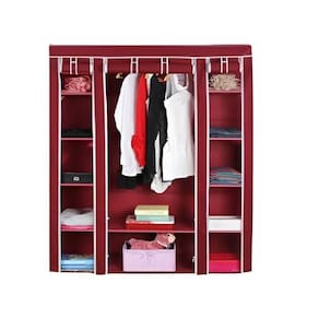 Guarda-roupa Portátil Cabideiro Com Prateleiras Dobrável – Organize Seu Espaço Com Estilo!