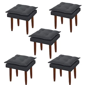 Kit 05 Puff Maria Para Sala De Tv E Estar Quarto Confortável Suede Cinza Mabe Magazine