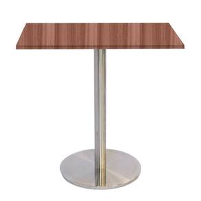 Mesa Bistrô Beta 112,50 Cm (alt) Disco Redondo Tampo Mdp Quadrado 60 Cm (larg) X 2,50 Cm (alt) Walnut